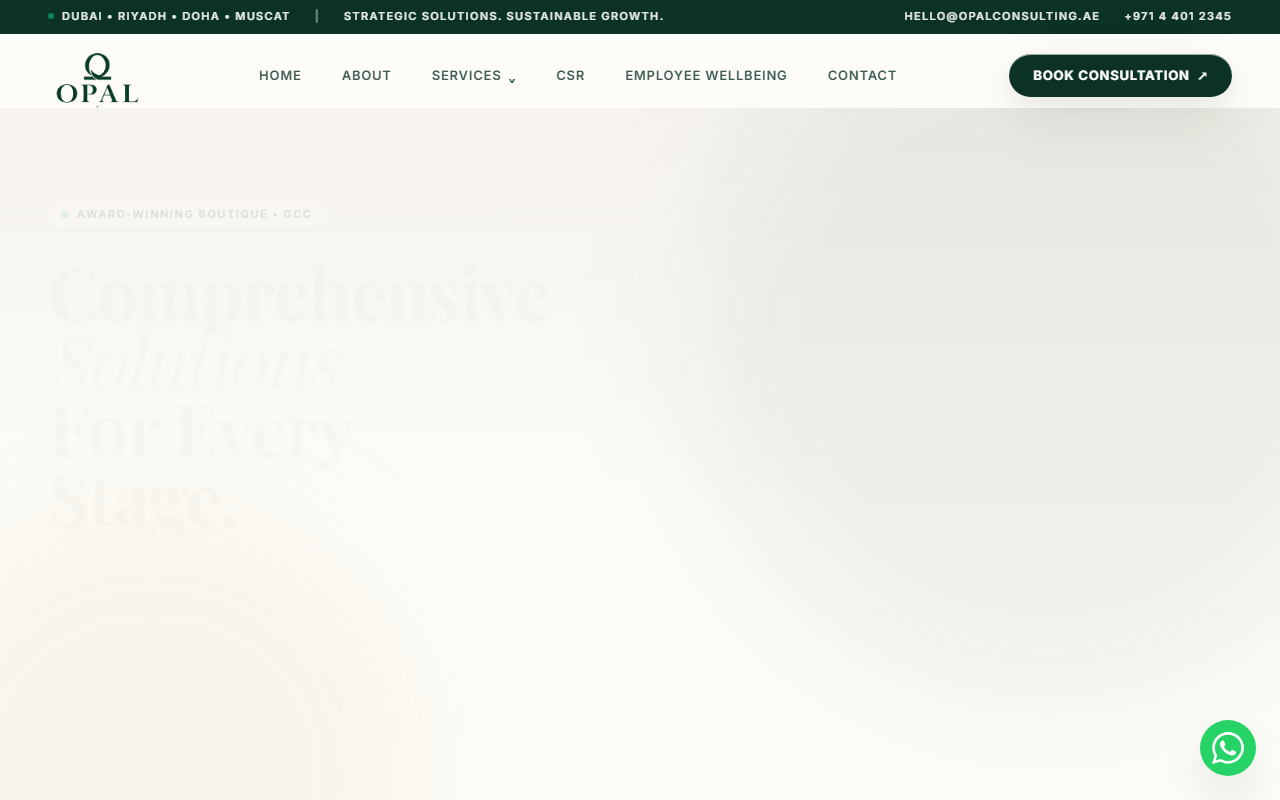 Opal website homepage preview