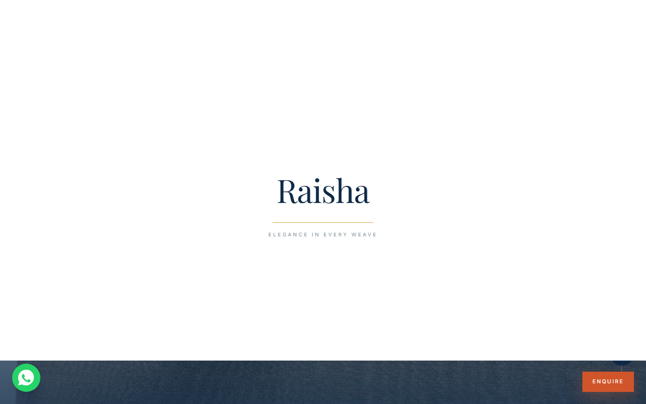 Raisha Textiles website homepage preview